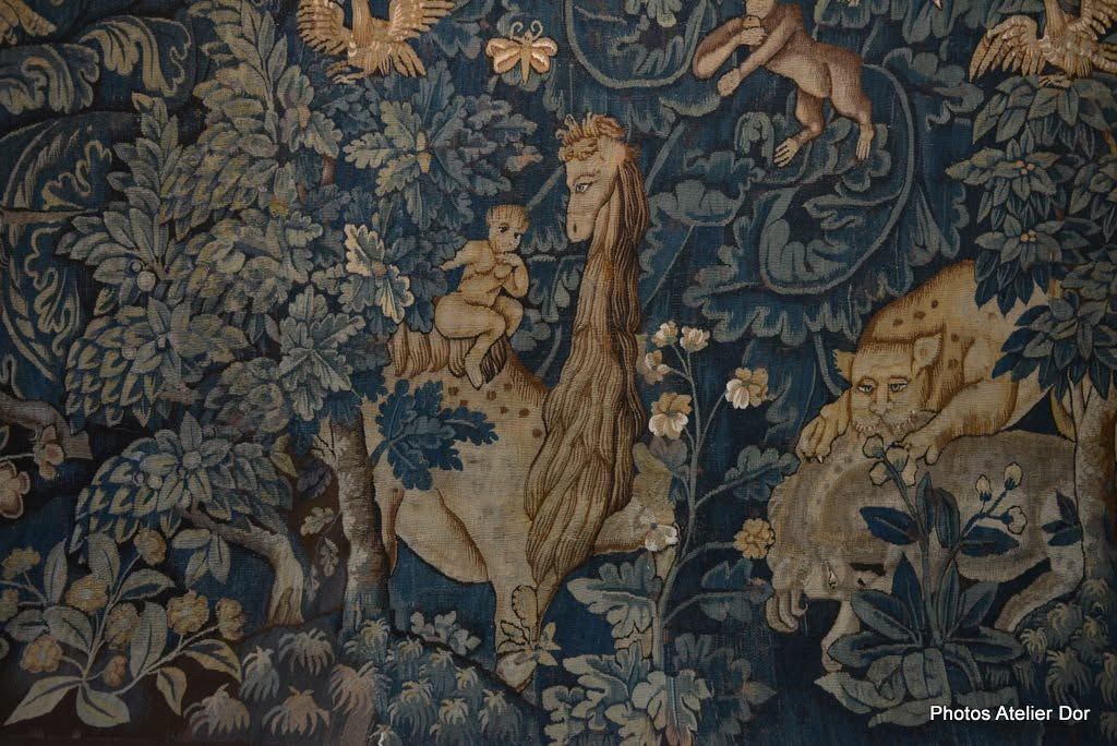 Détail d’une verdure ancienne à la girafe