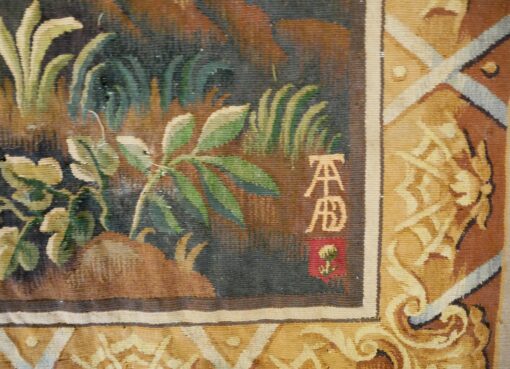 Verdure avec colonnes – Tapisserie d’Aubusson 20ème - Manufacture Tabard | Galerie DOR – Image 4