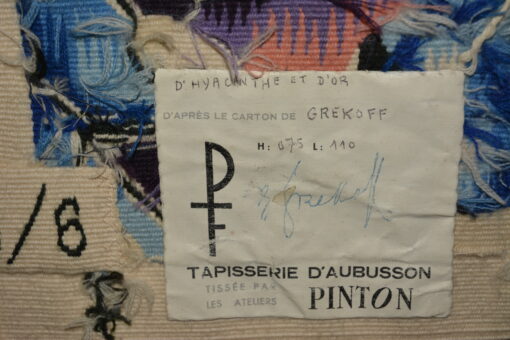 Élie GREKOFF – D'Hyacinthe et d'Or – Atelier PINTON FRÈRES | Galerie DOR – Image 4
